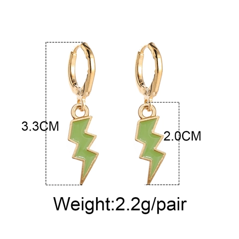 Bunte Blitz Hänger Ohrringe Legierung Emaille Geometrisch Trendy Mode Ästhetischer Schmuck Für Frauen