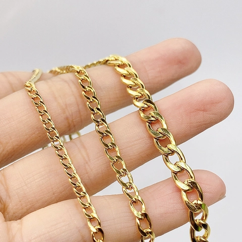 Collar De Cadena Cubana Chapado En Oro De 18K Acero Inoxidable Hip Hop Punk Joyería Streetwear Para Hombre Mujer