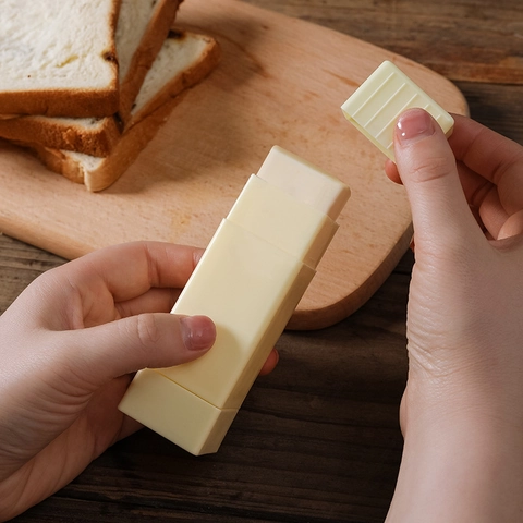 Upright Rotating Butter Spreader Stick PP Plastic Applicator For Bread Baking Kitchen Cooking Tool With Lid