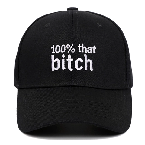 Berretto da Baseball Ricamato 100% That Bitch per Uomo Donna Regolabile in Cotone Cappello da Sole Casual Outdoor