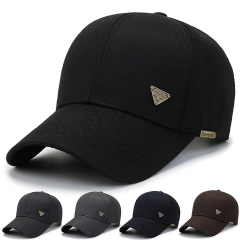 Gorra De Béisbol Para Hombre Algodón Sarga Ajustable Gorro De Sol Exterior Moda Casual Con Decoración De Metal