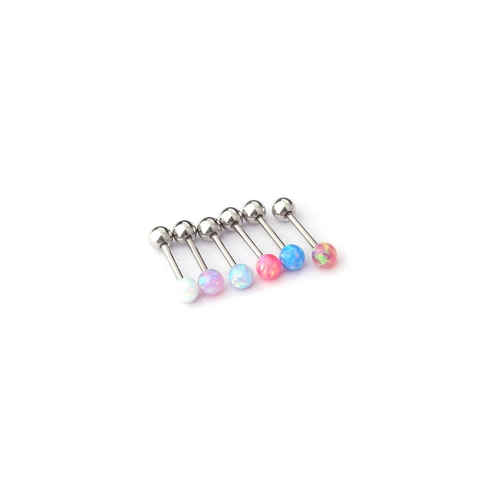 Stainless Steel Cartilage Piercing Ohrstecker Mit Synthetischem Opal Kugel Schraubverschluss Körperschmuck