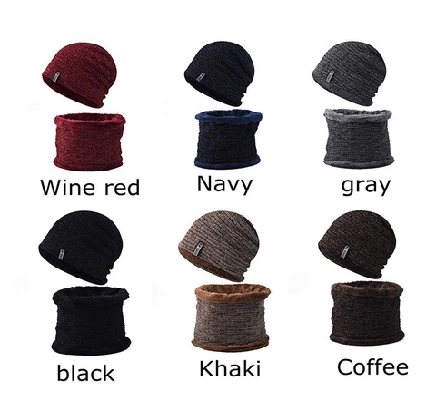 Winter Beanie Hat And Neck Warmer Chenille Knit Thick Fleece Lined Thermal Windproof Outdoor Warm Accessory For Men Women