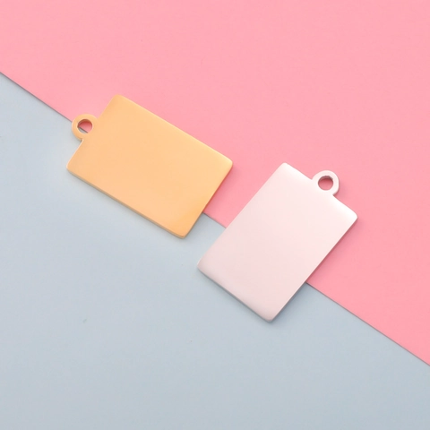 Rectangular Pendant Accessories Blank 304 Stainless Steel Mirror Polished Geometric Square Tags For DIY Jewelry Making