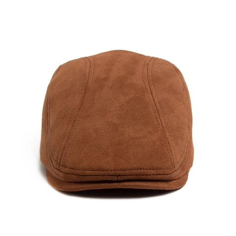 Vintage Suède Platte Pet Newsboy Retro Warm Verstelbaar Voor Heren Dames Herfst Winter