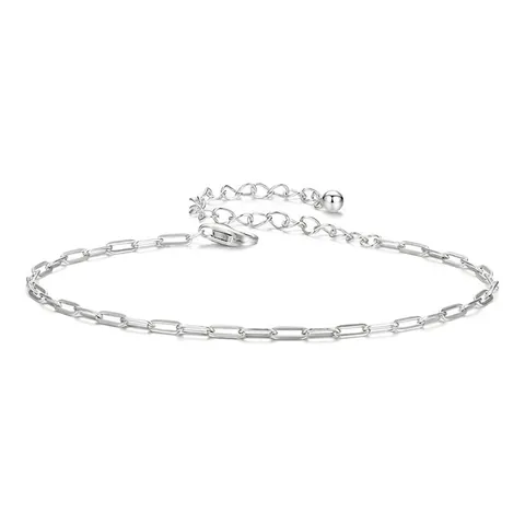 925 Sterling Silver Minimalist Square Paperclip Chain Bracelet For Women Adjustable Link Bracelet Fashion Jewelry Gift