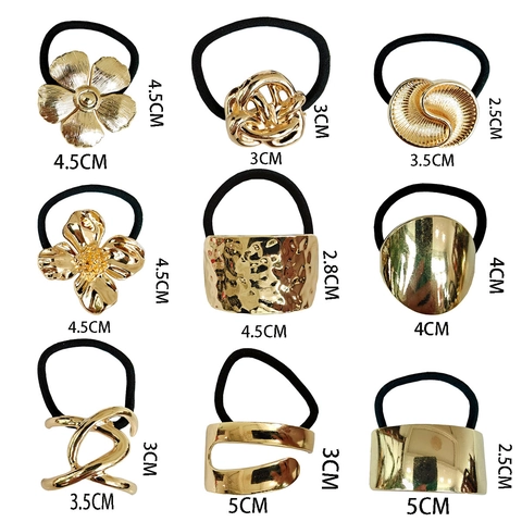 Coleteros De Metal De Aleación Irregular Soporte Para Cola De Caballo De Alta Elasticidad Accesorios De Estilo Punk Minimalismo Para Mujeres