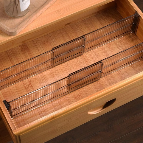Verstellbare Schubladenteiler Ausziehbar Transparent PS Kunststoff Organizer Für Unterwäsche Socken Kleiderschrank Küche