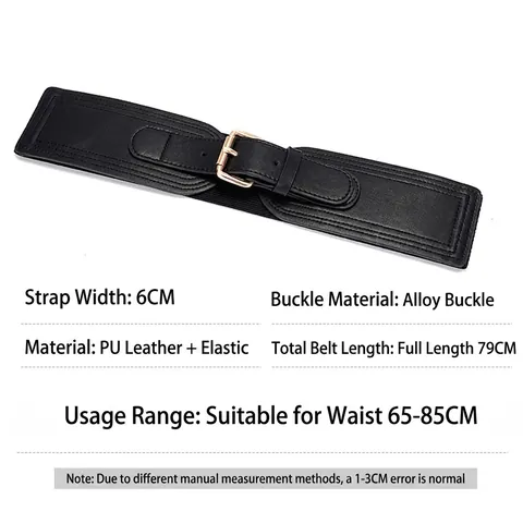 Women Wide Elastic Corset Belt PU Leather Gold Pin Buckle Waistband For Coats Dresses Fashion Waist Shaping Accessory