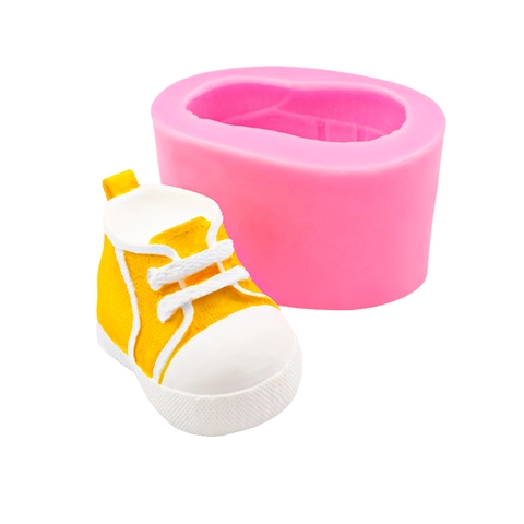 Molde Silicona Zapatilla 3D Para Hacer Jabón DIY Yeso Piedra Aromática Decoración Pasteles Chocolate Herramienta Horneado Estilo Lona