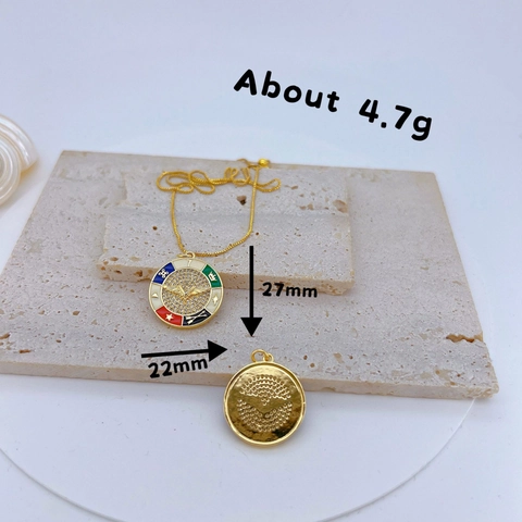 Boze Oog Hanger Ketting Koper Verguld Zirkonia Hart Adelaar Emaille Chique Sieraden Voor Dames Mode Accessoire