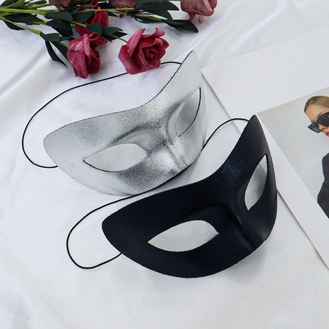 Máscara Ojos Mascarada Media Cara Tela Metálica PVC Brillante Para Halloween Carnaval Club Performance Fiesta Unisex