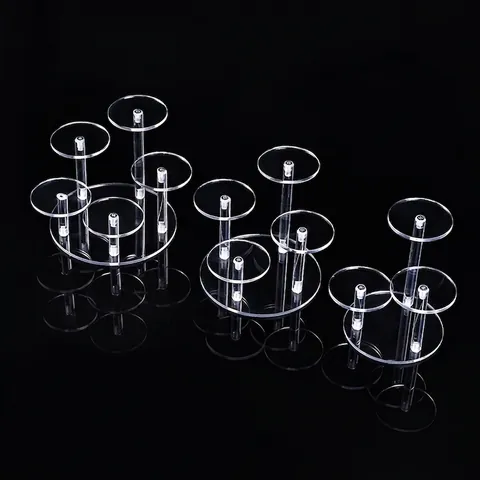 Clear Acrylic Tiered Jewelry Display Stand Round Platform Riser For Action Figures Collectibles Showcase Organizer
