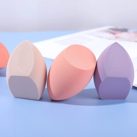 Mezclador De Esponja De Maquillaje Jumbo Corte Inclinado Gota Poliuretano Hidrofílico Sin Látex Aplicador Base Rostro Profesional