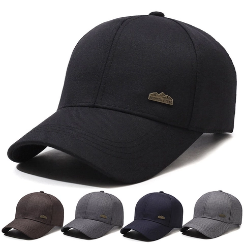Cappello Da Baseball Da Uomo Regolabile Casual Sport All'Aperto Cappello Protezione Solare Visiera Curva Colore Solido