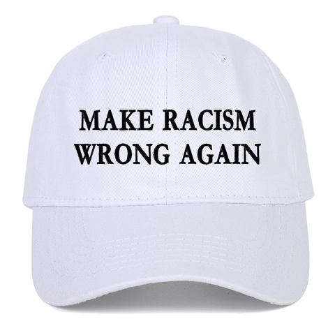 Cappellino Da Baseball Make Racism Wrong Again Cotone Ricamato Regolabile Slogan Cappello Sole Accessorio Sport Uomo Donna