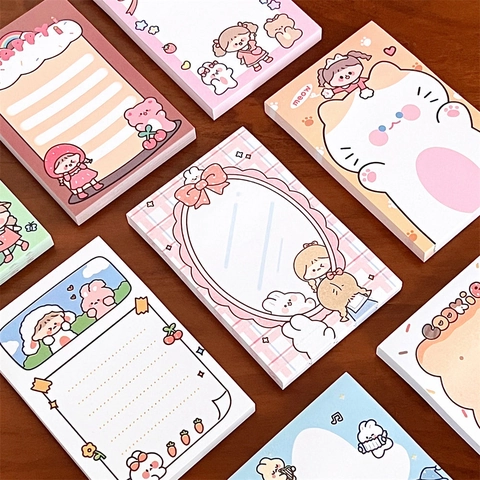 Cute Cartoon Animal Paper Sticky Notes Kawaii Memo Pads For School Office Journaling Student Scrapbooking Supplies