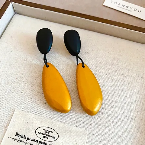 Color Block Oval Tropfen Ohrhänger Mit 925 Sterling Silber Ohrstecker Legierung Und Kunstholz Perlen Vintage