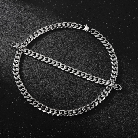Collana A Catena Cubana In Acciaio Inossidabile Per Uomo Gioielli Hip Hop Streetwear Stile Lucido