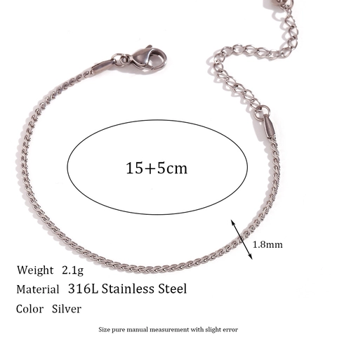 Collana a Catena Minimalista in Acciaio Inossidabile 316L Bracciale Cavigliera Catena da Vita per Donna Accessorio in Oro 18K