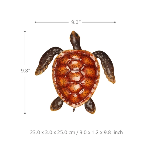 Metal Sea Turtle Wall Art Hanging Decoration Colorful Iron Animal Sculpture For Home Garden Indoor Outdoor Rustic Style