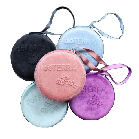 12-griglia Velluto Flacone A Sfera Roller 1ml2ml Borsa Per Olio Essenziale Doterra Rotonda Eva Doterui Borsa Di Stoccaggio Per Sub-imballaggio
