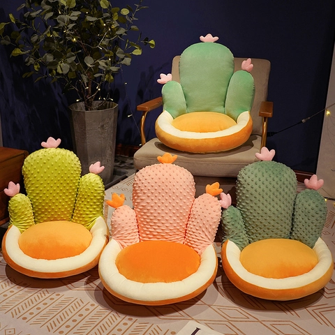 Kaktus Sitzkissen Verdickte Plüsch Rückenlehne Dotted Stoff Weiches Bodenkissen Wohndekoration Stuhlunterstützung Schlafzimmer