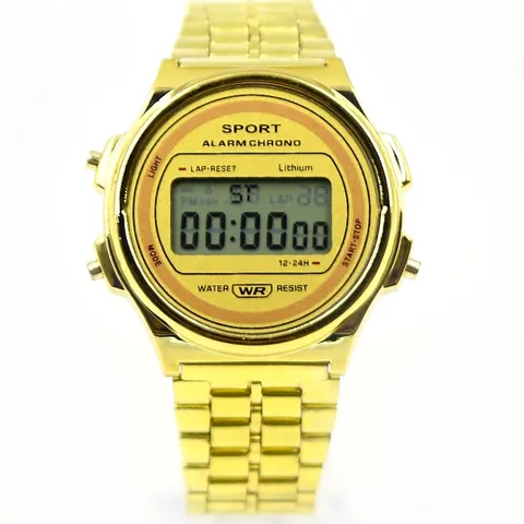Reloj Digital Vintage Correa De Acero Aleación Pantalla LED Luminosa Cuadrado Retro Reloj Electrónico Para Hombres Mujeres