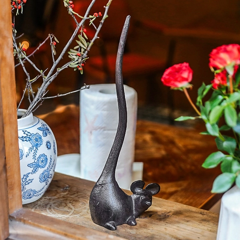 Portarotolo Da Cucina Verticale In Ghisa Forma Animale Vintage Supporto Per Carta Robusta Decorazione Casa In Metallo