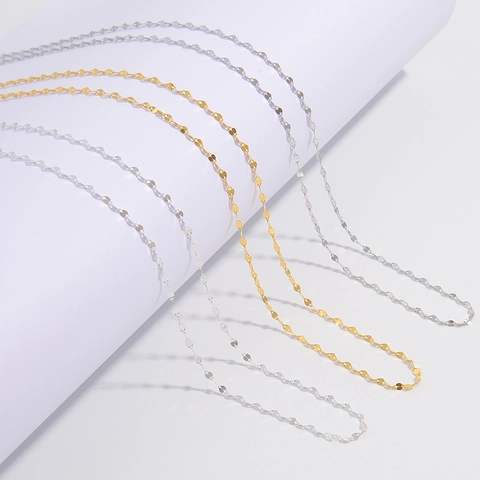 925 Sterling Silver Thin O-Chain Necklace Minimalist Shimmering Clavicle Link For Women