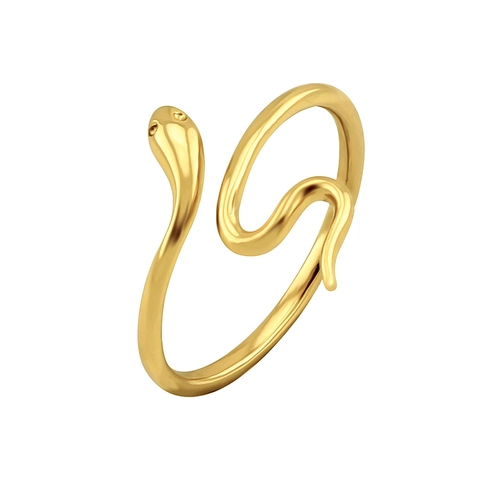 Schlangenring 18K Vergoldeter Kupfer Verstellbarer Offener Wickelring Vintage Tier Schmuck Für Frauen Mode Accessoire