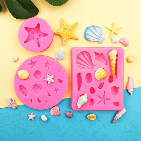 Stampo In Silicone Serie Oceano Forme Stella Marina Conchiglia Per Decorazione Torte Fondant Resina Argilla DIY Artigianato