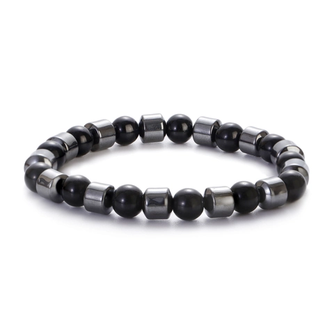Natural Stone Beaded Bracelet Tiger Eye Lava Rock Hematite Malachite Jasper Elastic Strand Fashion Jewelry Men