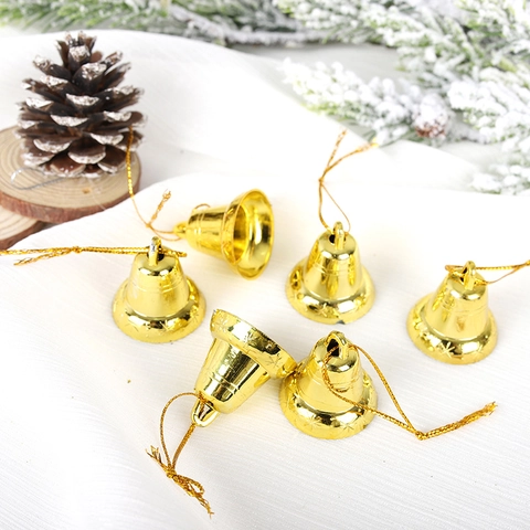 Campanelle Di Natale Ornamenti Da Appendere Plastica Galvanizzata Oro Motivo Stella Decorazione Albero Natale Festa