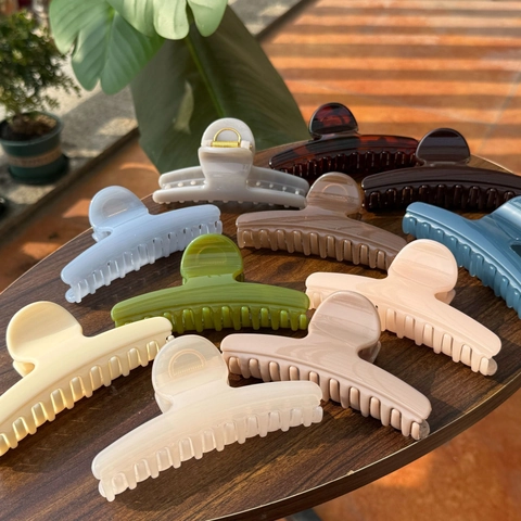 Große Haarklammer Aus Acetat Ballaststoff Starker Halt Für Dickes Haar Elegante Morandi Farbe Minimalistische Haarkralle Für Frauen