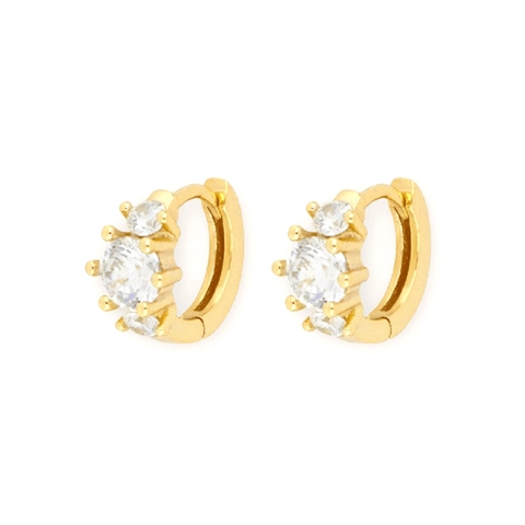 Orecchini A Cerchio Geometrici Tondi In Zircone Con Perno In Argento Rame Micro Intarsiato Gioielli Di Moda Per Donne