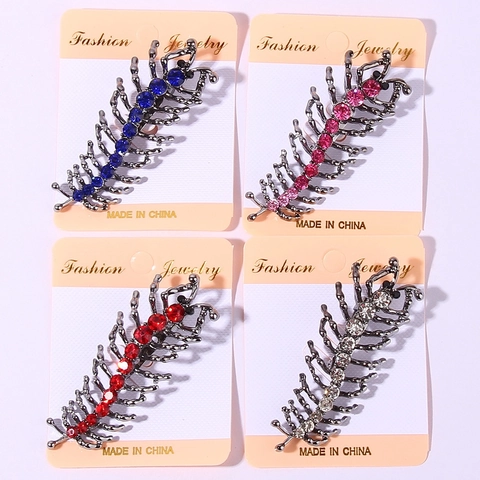 Centipede Brooch Pin Alloy Rhinestone Animal Insect Shape Punk Goth Dark Style Accessories For Women Jewelry
