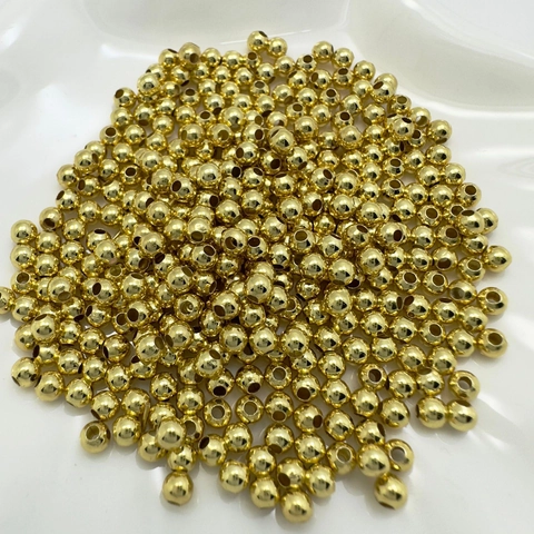 Perle Distanziatrici Rotonde In Rame Placcate Oro Perle Sciolte Cave Per La Creazione Di Gioielli Bracciali Collane Fai Da Te