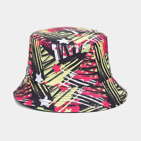 Trendy Vissershoed Voor Dames 3D Digitale Geometrische Print Omkeerbaar Zonbescherming Strand Vakantie Zomer Outdoor Polyester