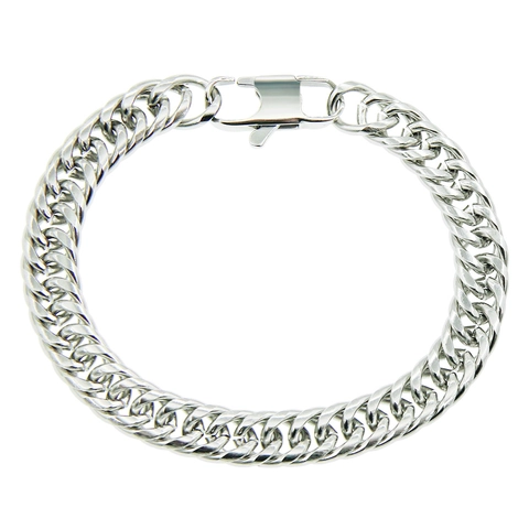 Pulsera Minimalista de Eslabón Cubano de Acero de Titanio para Hombre Mujer Pulsera de Cadena Geométrica Pulida Joyería Punk Biker