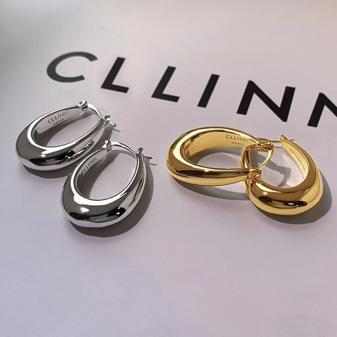 Orecchini A Cerchio Chunky Teardrop In Rame Placcato Oro Lucidato Minimalista Forma A U Ovale Gioielli Per Donna