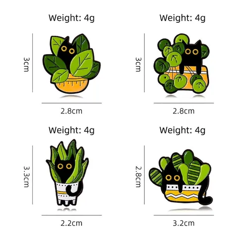 Kawaii Cartoon Cat Enamel Pin Brooch Black White Kitty Alloy Badge For Backpack Jacket Decoration Funny Animal Jewelry Gift