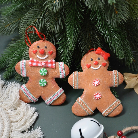Διακοσμητικά Χριστουγεννιάτικου Δέντρου Gingerbread Man Από Πολυμερή Πηλό Εορταστικά Στολίδια Για Πάρτι