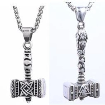 Collar Colgante Martillo De Thor Vikingo Mjolnir Acero Inoxidable Mitología Nórdica Valknut Joyería Punk Retro Hombre