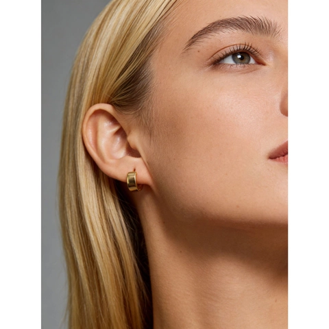 Orecchini A Cerchio In Argento Sterling 925 Rotondo Liscio Geometrico Minimalista Gioielli Per Donna