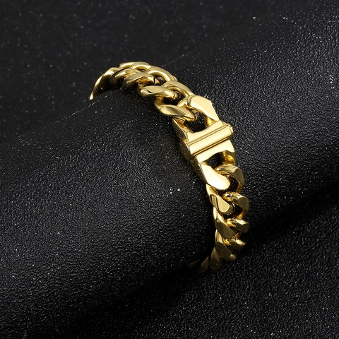 Collar De Cadena Cubana Para Hombre Acero Inoxidable De Titanio Estilo Hip Hop Punk Superficie Lisa Joyas