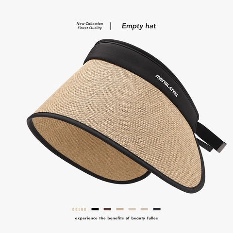 Chapeau Visière Solaire En Paille Tissée Large Bord UPF 50 Plus Protection UV Pliable Ajustable Plage Été Extérieur Pour Femmes