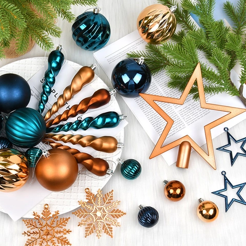 Weihnachtsbaumschmuck Bruchfester Kunststoff Aufhängende Dekorationen Sterne Schneeflocken Spiralen Vielfältige Texturen Festliches Dekor