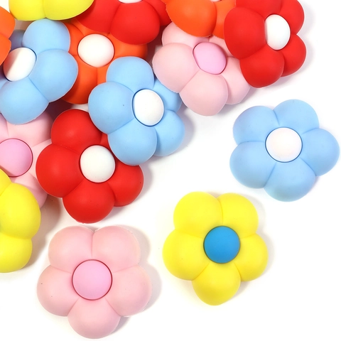 Ciondoli Per Borse A Fiore PVC 3D Accessori Floreali Per Borse Da Spiaggia Con Fori Fibbie Decorative Morbide Colorate
