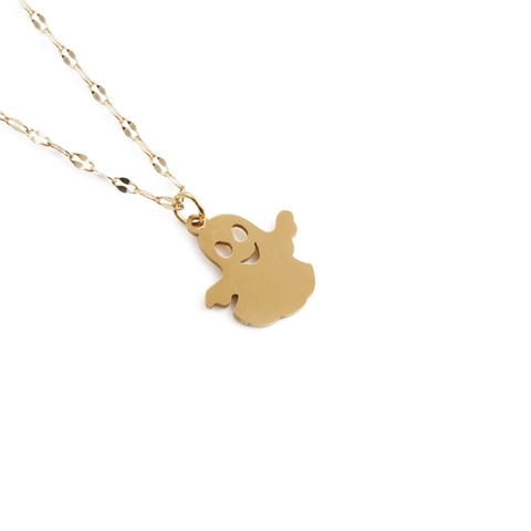 Spook Hanger Ketting Roestvrij Staal Lip Ketting Goudkleur Hol Halloween Sieraden Cadeau Voor Vrouwen Meisjes